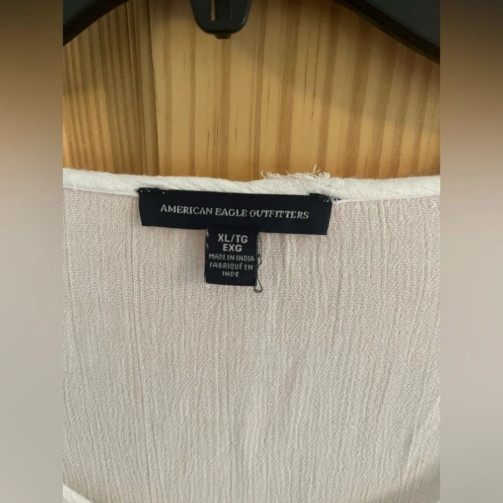 American Eagle Navy Blue and White Embroidered Round Drawstring Neck Size XL‎ - Picture 5 of 11